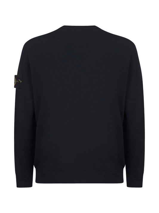 Blue virgin wool crewneck sweater