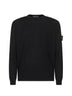 Black virgin wool crewneck sweater