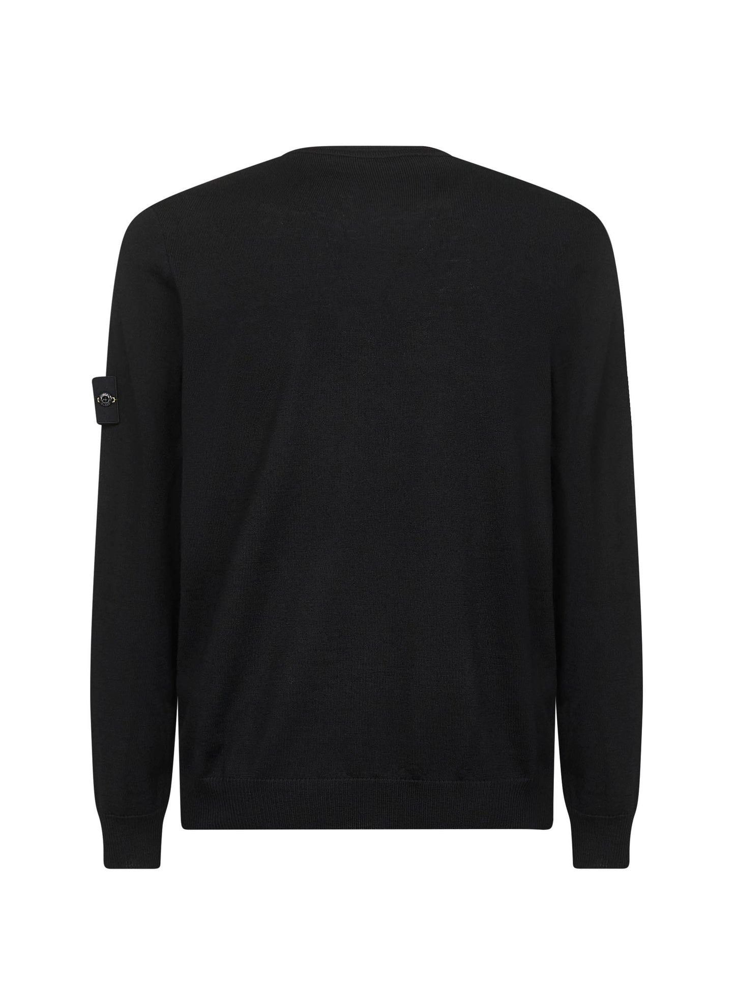 Black virgin wool crewneck sweater