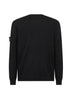 Black virgin wool crewneck sweater