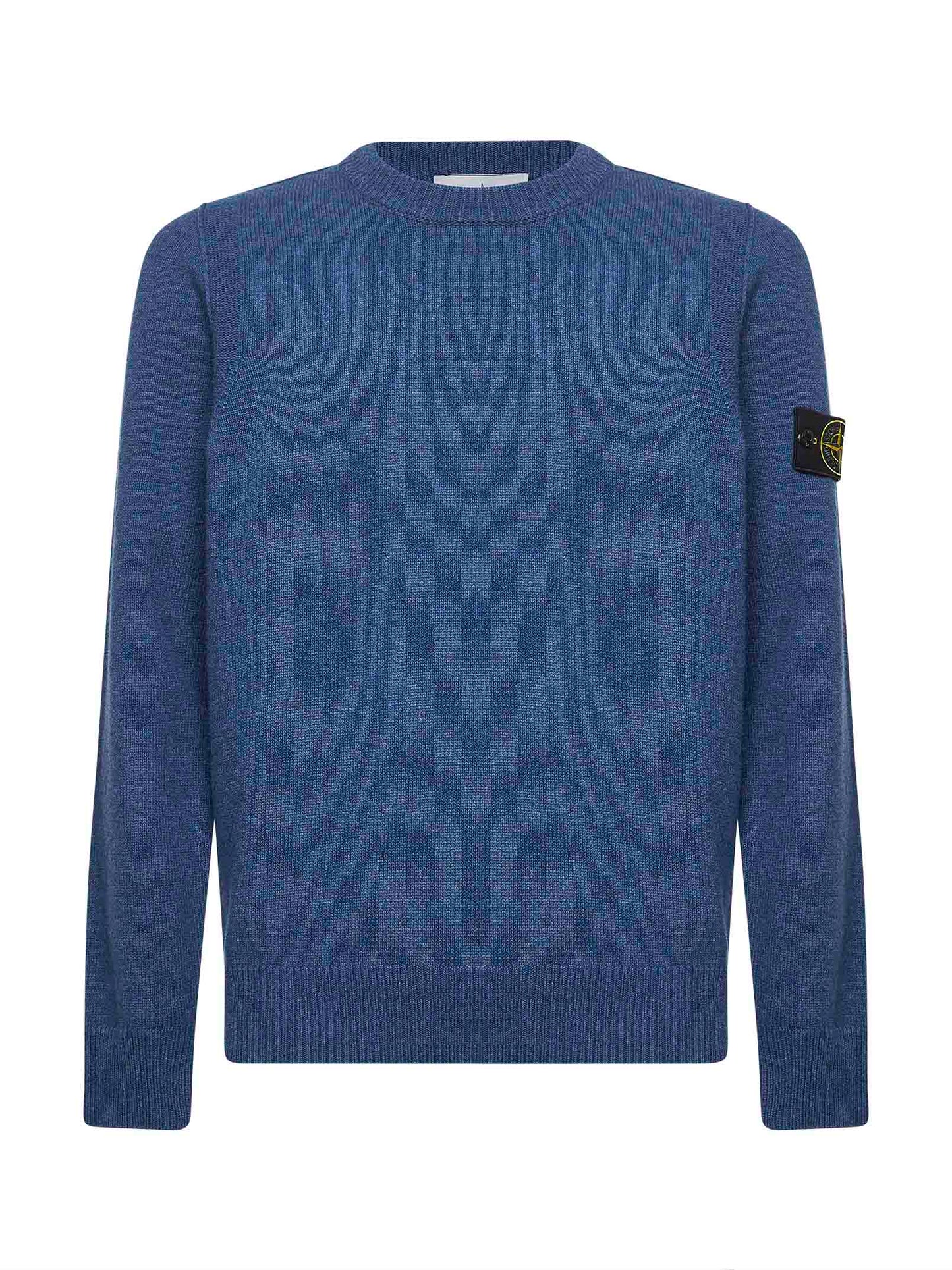 Steel blue lambswool crewneck sweater
