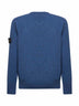 Steel blue lambswool crewneck sweater