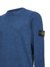 Steel blue lambswool crewneck sweater