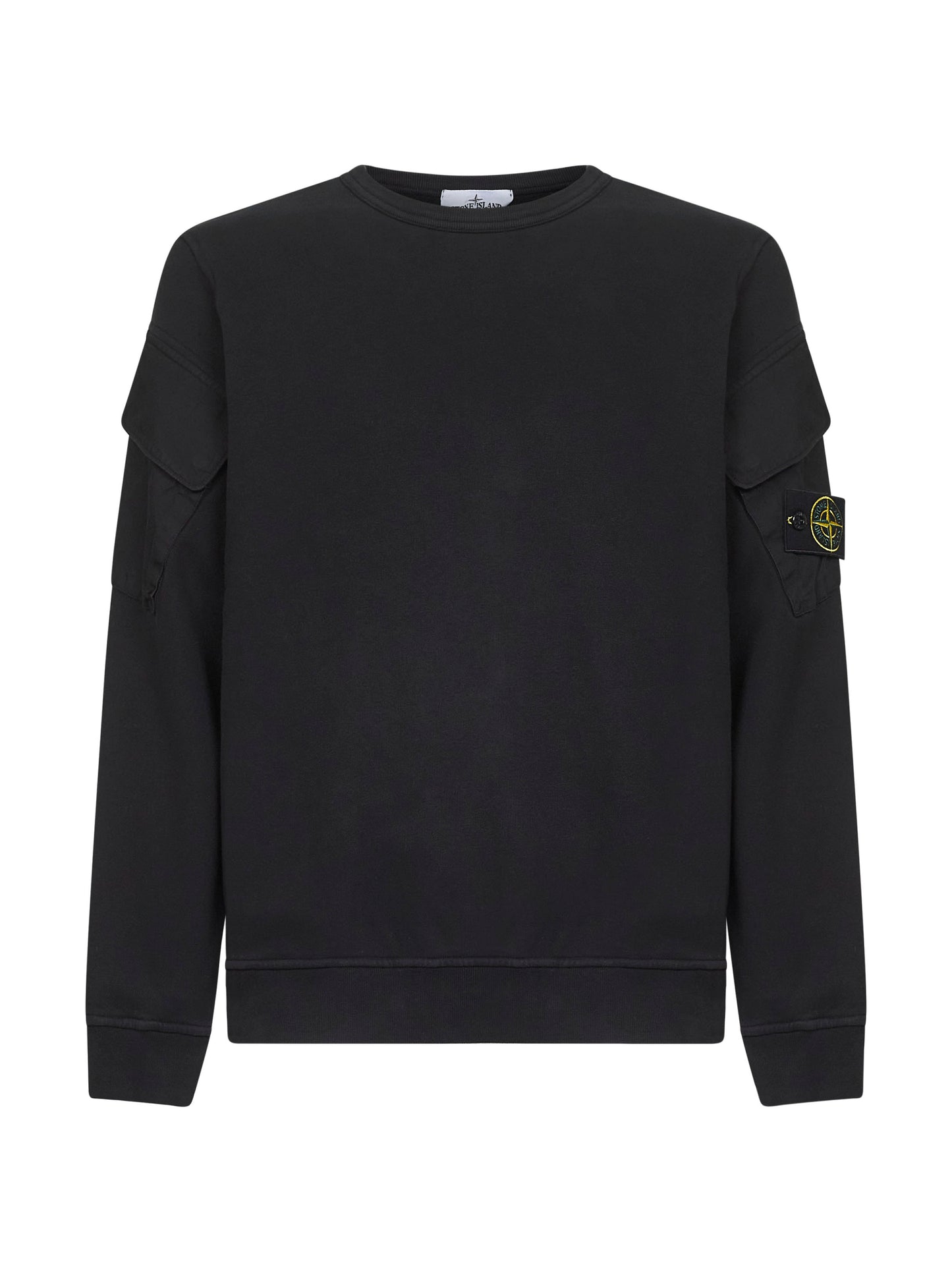 Black cotton crewneck sweatshirt