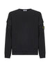 Black cotton crewneck sweatshirt