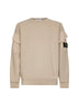 Beige cotton crewneck sweatshirt