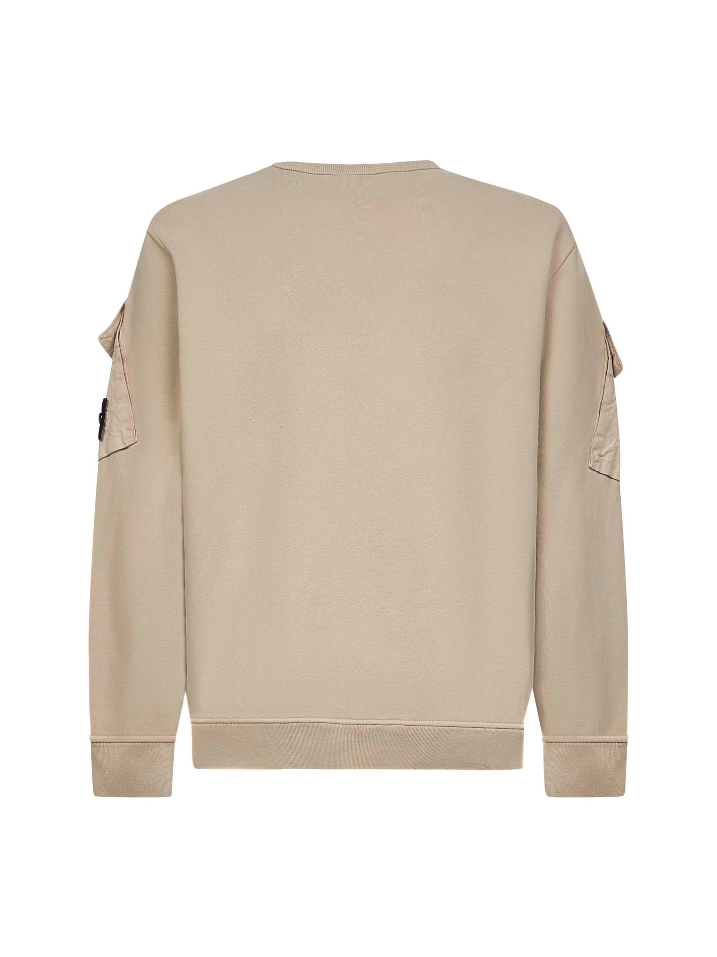 Beige cotton crewneck sweatshirt