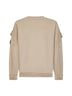 Beige cotton crewneck sweatshirt