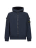 Blue brushed organic cotton fleece zip-up hoodie