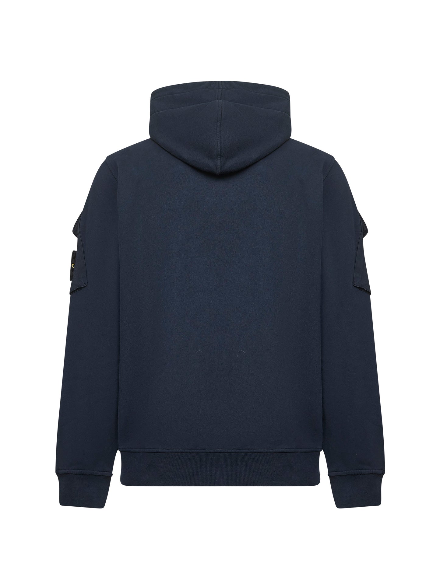Blue brushed organic cotton fleece zip-up hoodie
