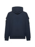 Blue brushed organic cotton fleece zip-up hoodie