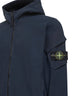 Blue brushed organic cotton fleece zip-up hoodie