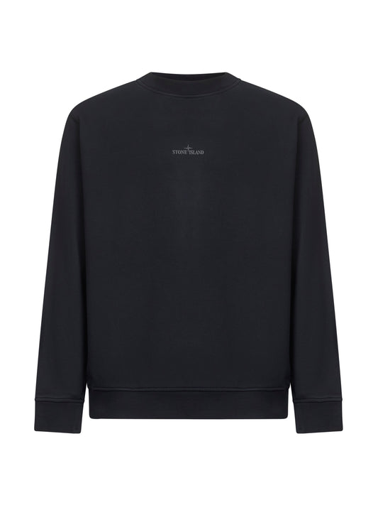 Black cotton "Industrial Four" print sweatshirt