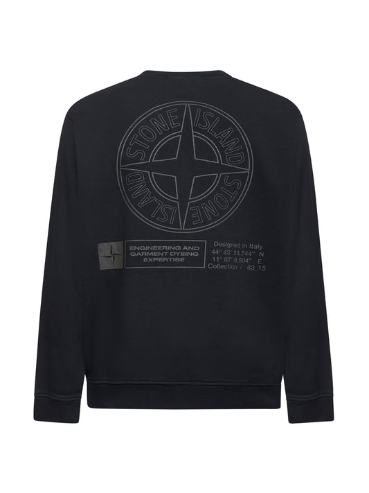 Black cotton "Industrial Four" print sweatshirt