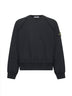 Black brushed organic cotton crewneck sweatshirt