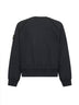 Black brushed organic cotton crewneck sweatshirt