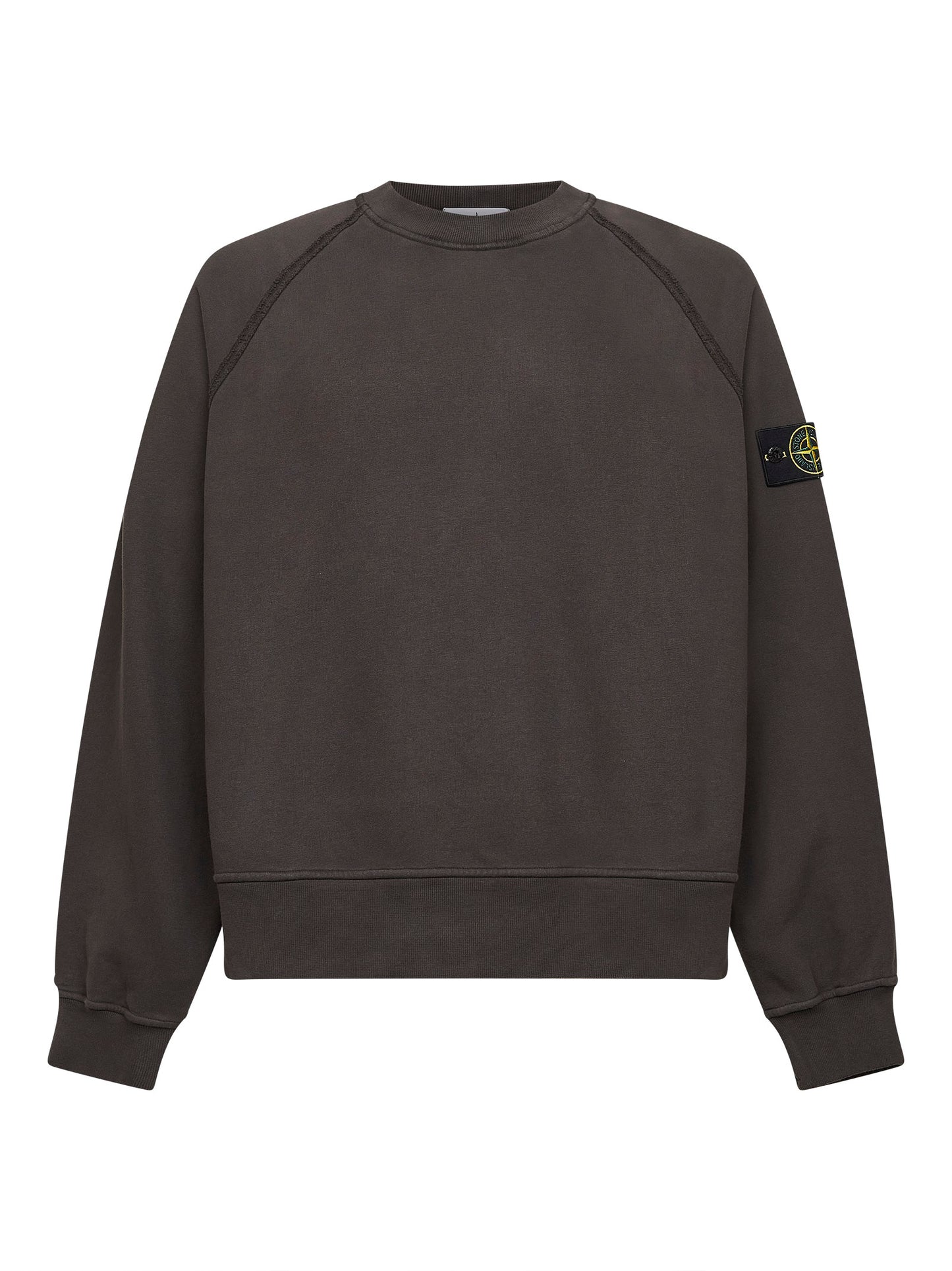 Grey brushed organic cotton crewneck sweatshirt