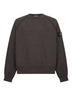 Grey brushed organic cotton crewneck sweatshirt