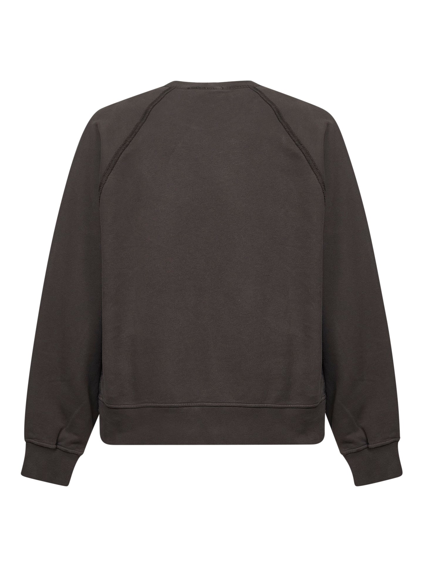 Grey brushed organic cotton crewneck sweatshirt