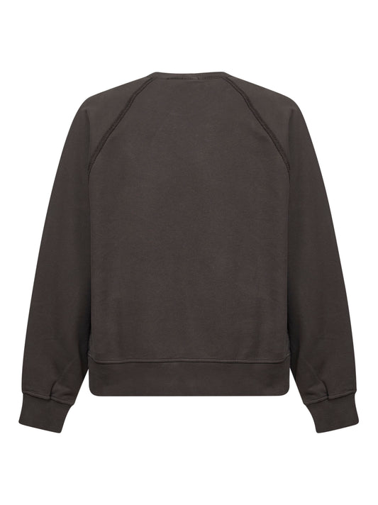 Grey brushed organic cotton crewneck sweatshirt