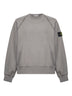 Grey brushed organic cotton crewneck sweatshirt
