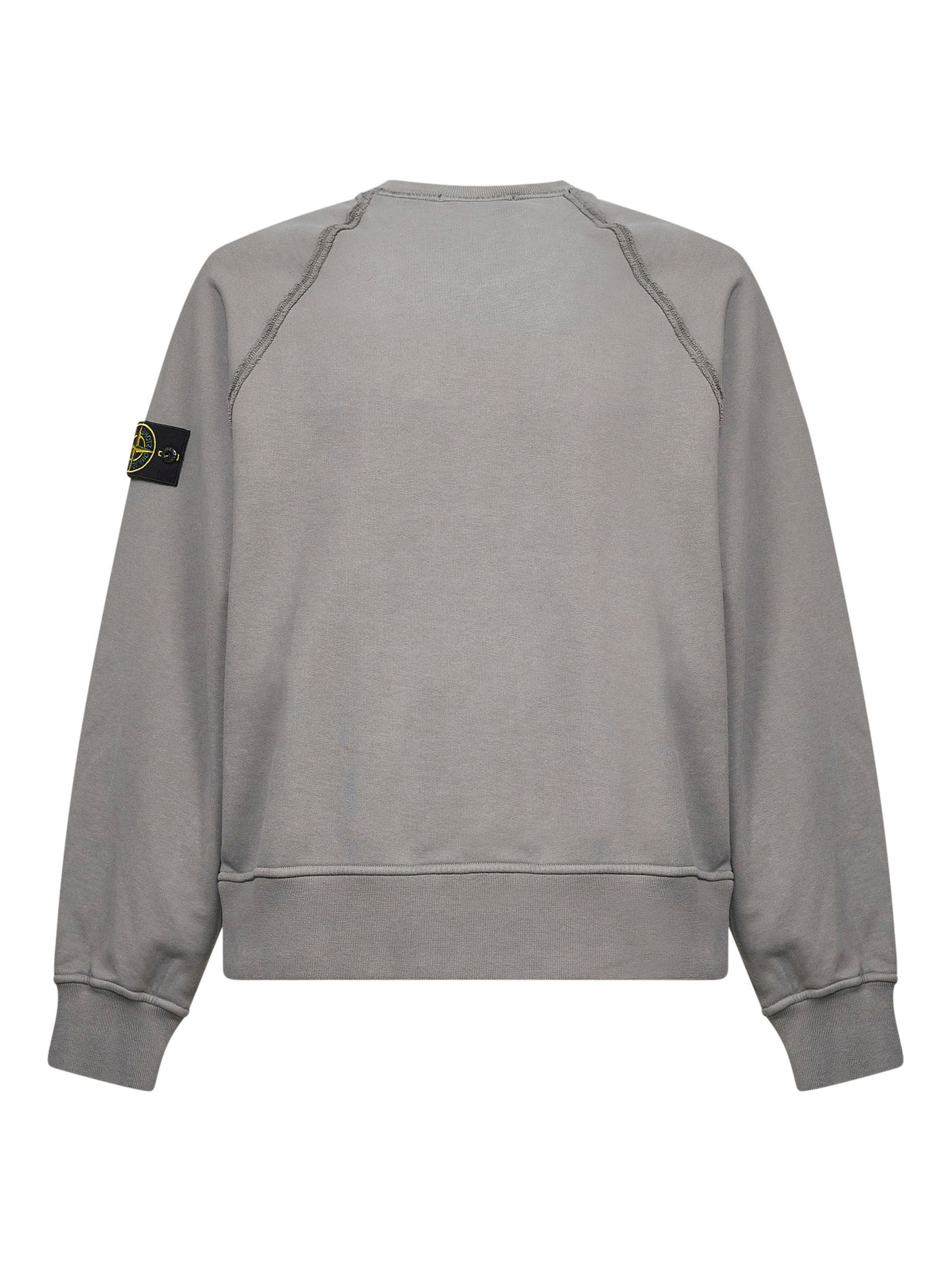 Grey brushed organic cotton crewneck sweatshirt