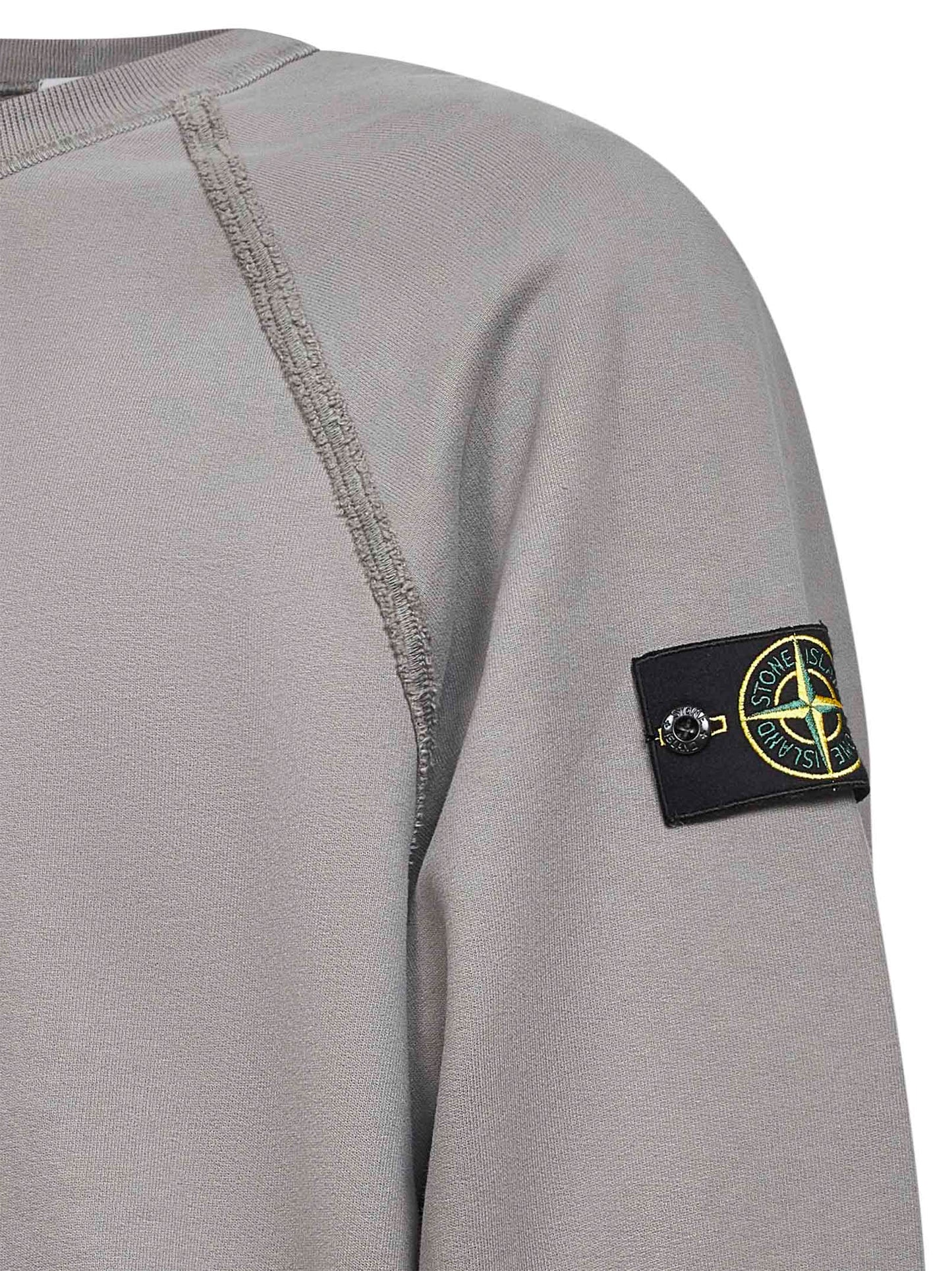 Grey brushed organic cotton crewneck sweatshirt