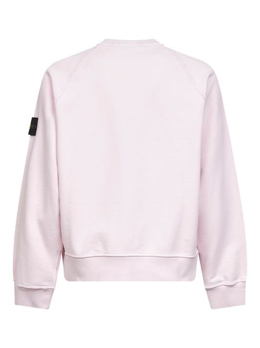 Pink brushed organic cotton crewneck sweatshirt