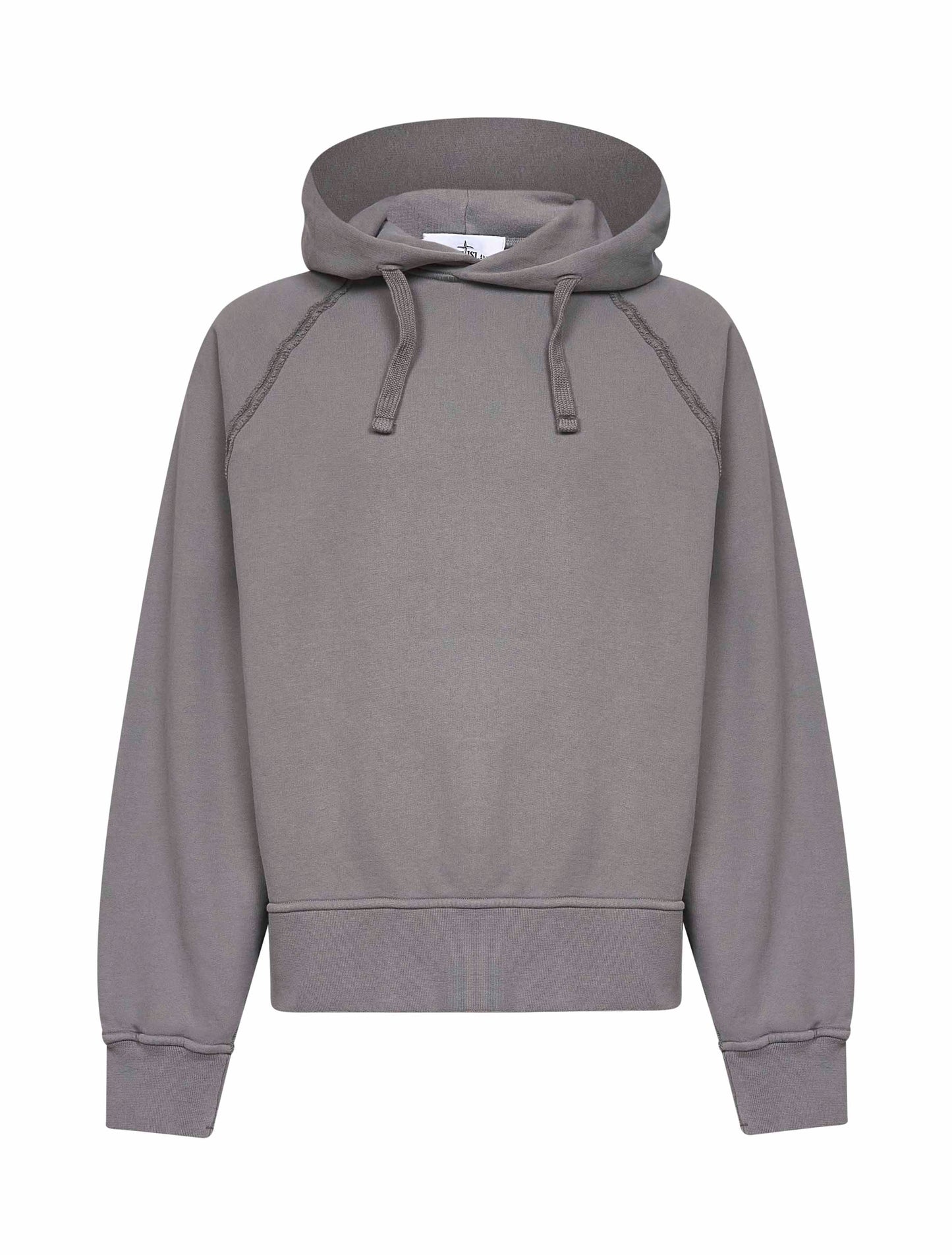 Grey brushed organic cotton hoodie