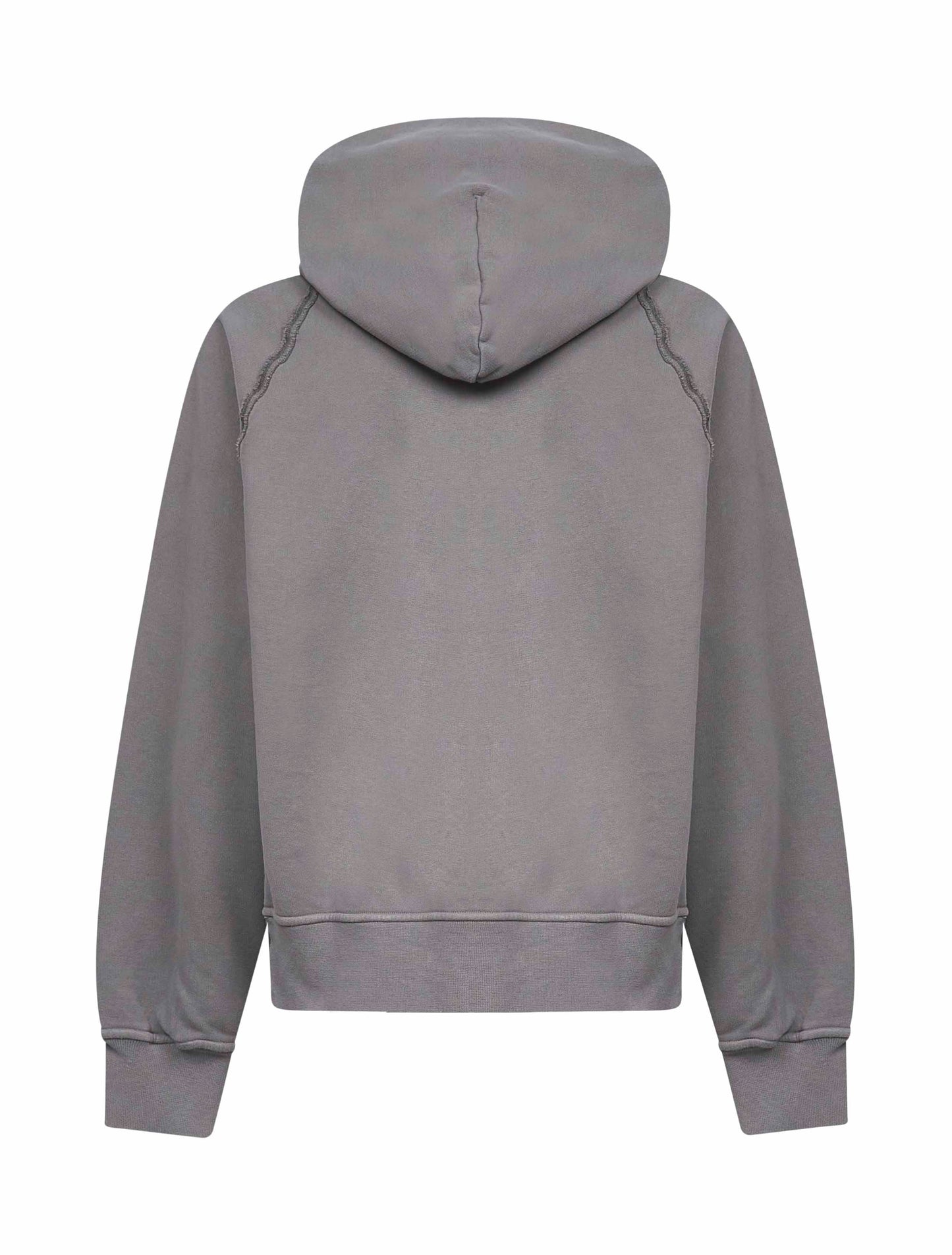Grey brushed organic cotton hoodie