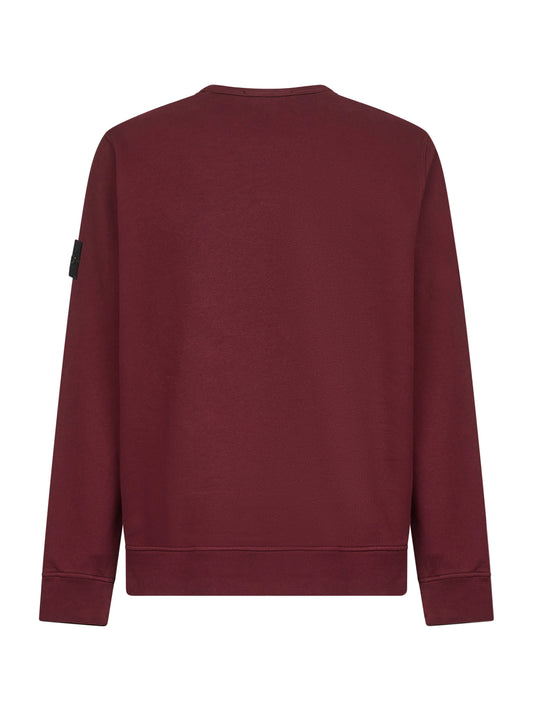 Burgundy brushed organic cotton crewneck sweatshirt