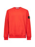 Orange brushed organic cotton crewneck sweatshirt
