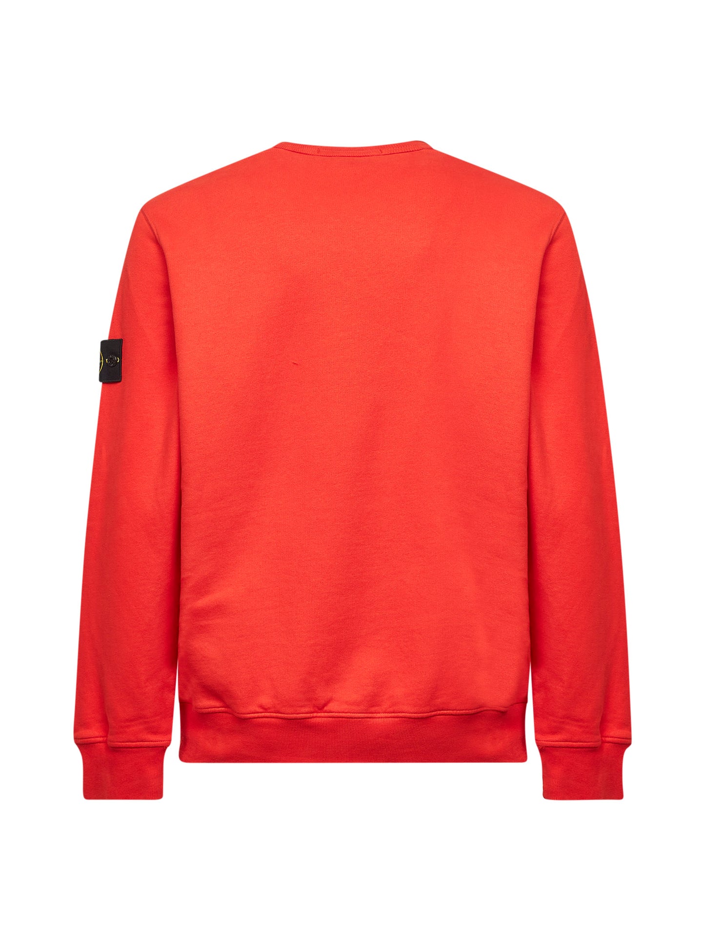 Orange brushed organic cotton crewneck sweatshirt