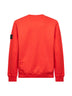 Orange brushed organic cotton crewneck sweatshirt