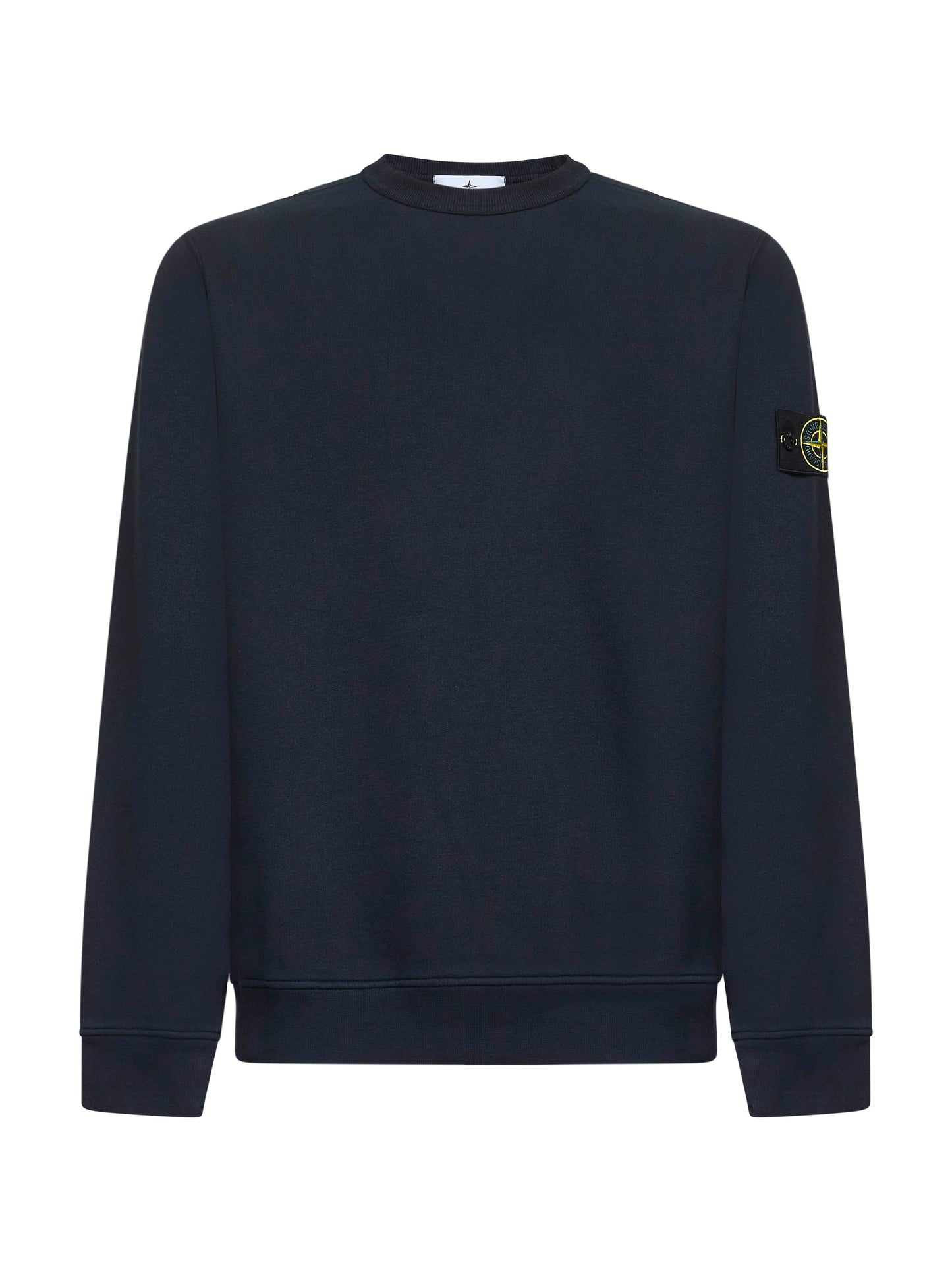 Blue brushed organic cotton crewneck sweatshirt