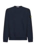 Blue brushed organic cotton crewneck sweatshirt