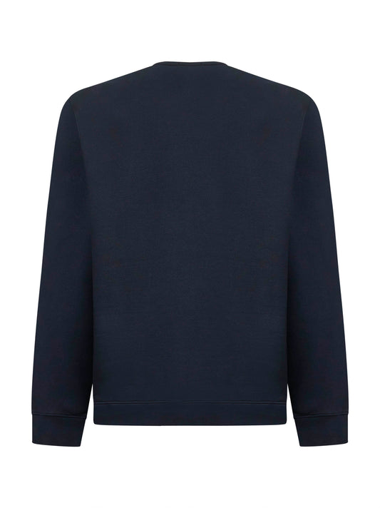 Blue brushed organic cotton crewneck sweatshirt