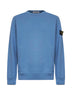 Steel blue brushed organic cotton crewneck sweatshirt