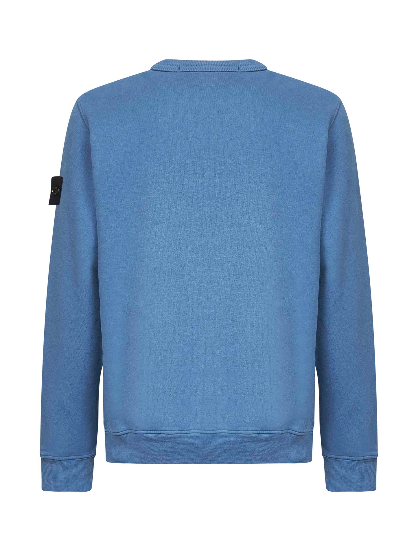 Steel blue brushed organic cotton crewneck sweatshirt