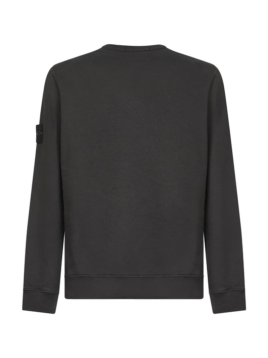 Grey brushed organic cotton crewneck sweatshirt