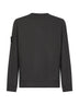 Grey brushed organic cotton crewneck sweatshirt