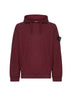 Felpa con cappuccio in cotone biologico garzato bordeaux