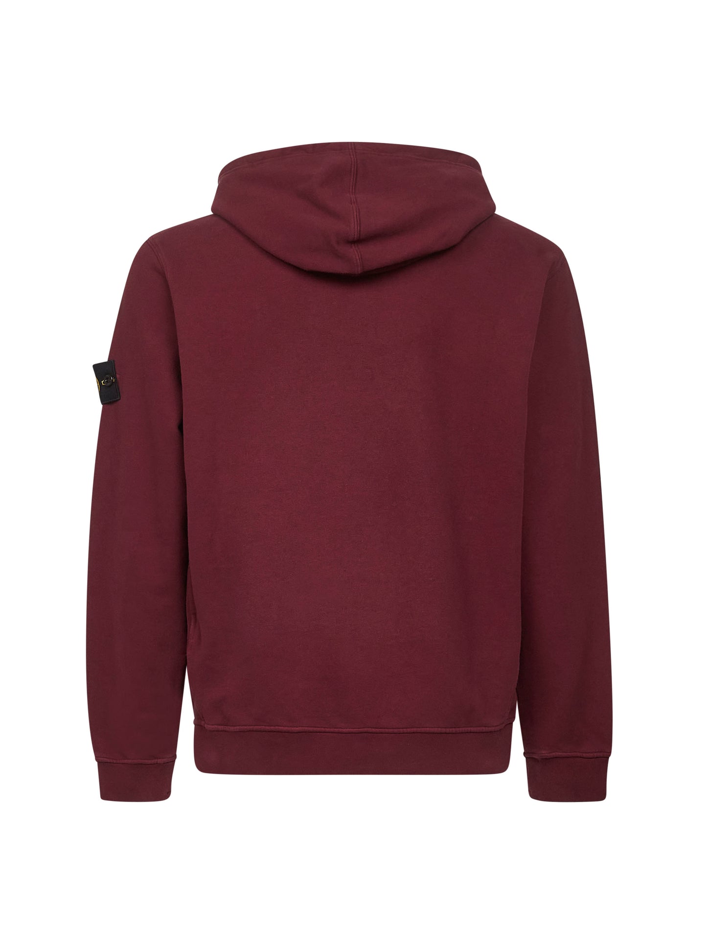 Felpa con cappuccio in cotone biologico garzato bordeaux