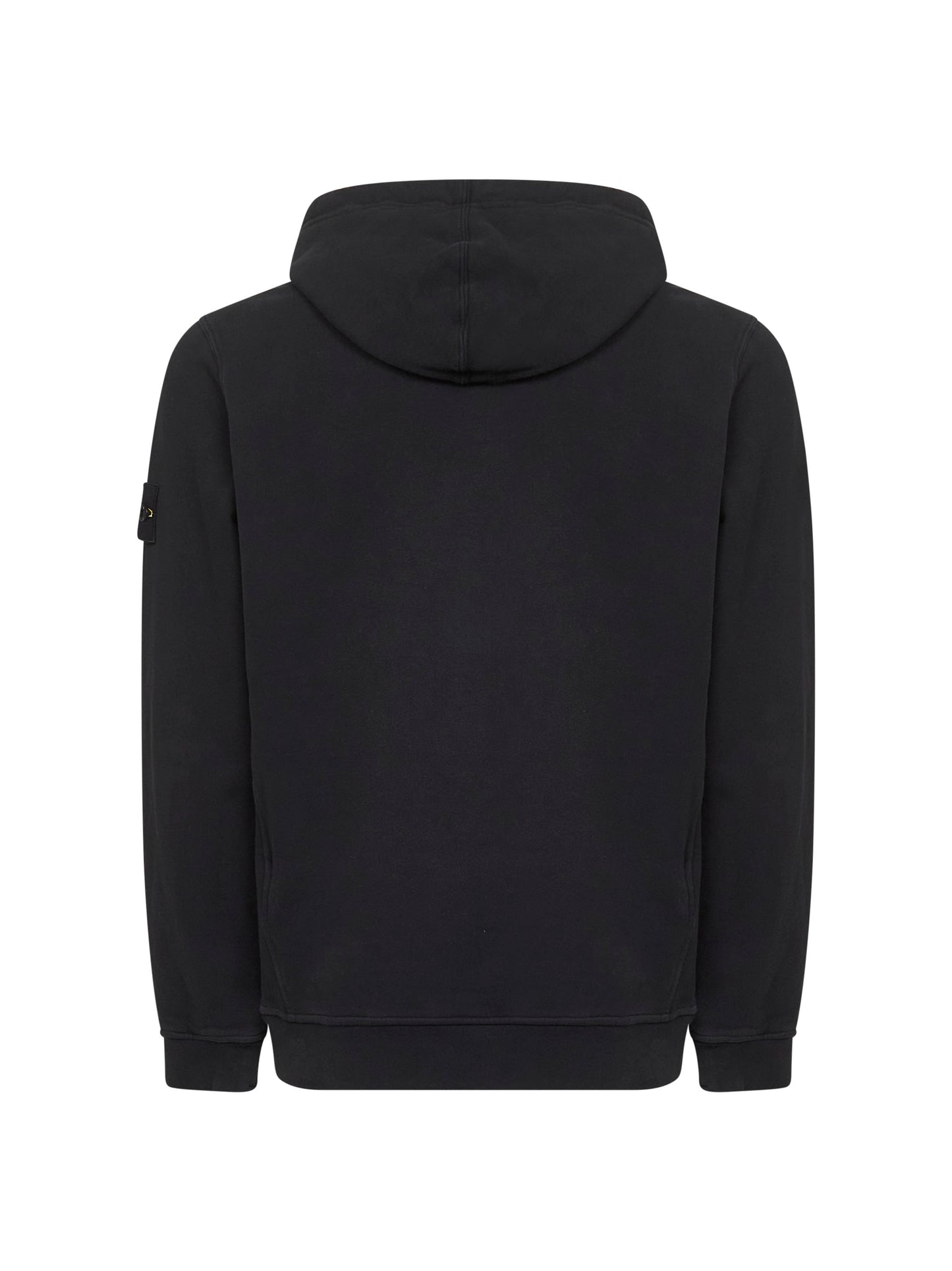 Felpa con cappuccio in cotone biologico garzato nero