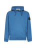 Steel blue brushed organic cotton hoodie