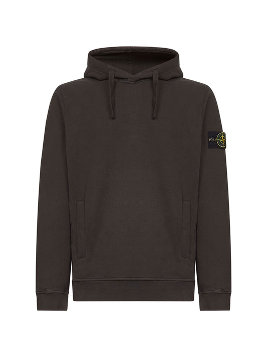 Lead grey brushed organic cotton hoodie