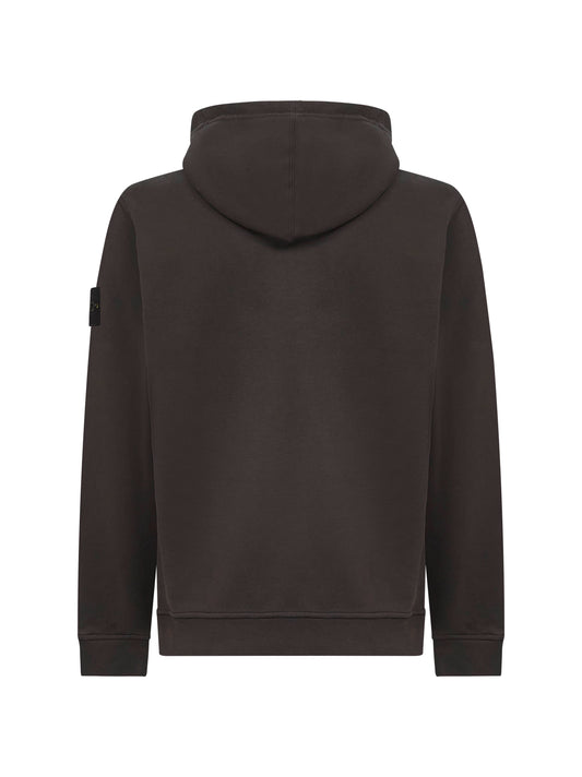 Lead grey brushed organic cotton hoodie