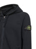 Black brushed organic cotton zip-up hoodie