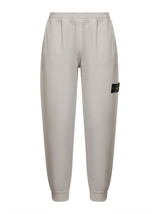 Grey brushed organic cotton fleece joggers