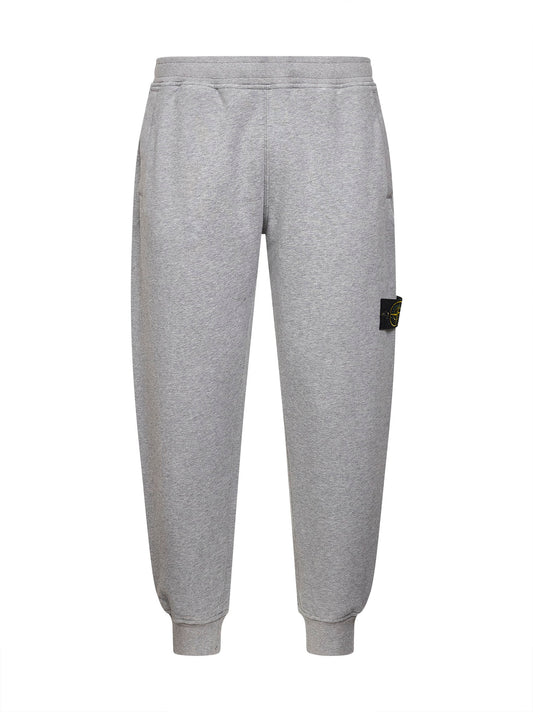 Grey brushed organic cotton fleece joggers trousers